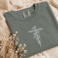 Floral Stitched Wrapped Cross Embroidered Pullover Shirt