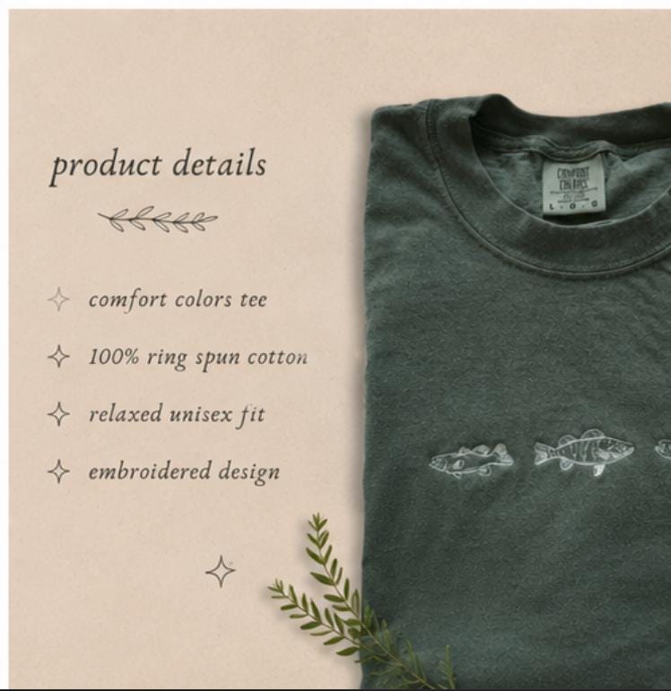 Embroidered Pullover Fish Shirt