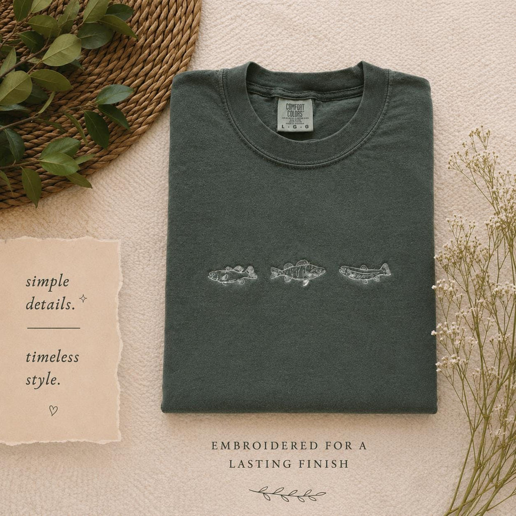 Embroidered Pullover Fish Shirt