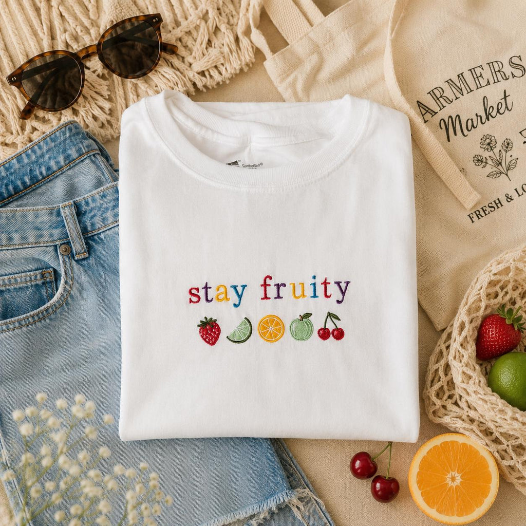 Stay Fruity Pullover Embroidered Shirt