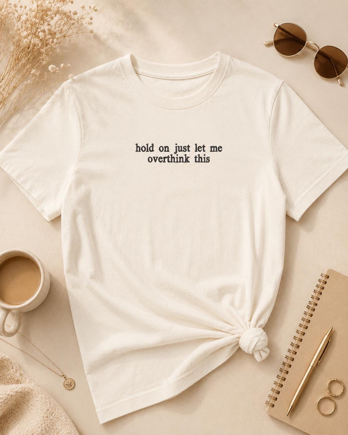 Hold on just let me overthink this Embroidered Pullover Shirt