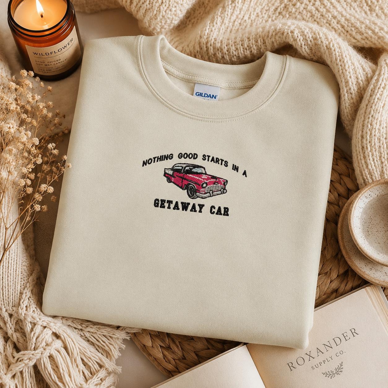 Getaway Car Embroidered Pullover Sweatshirt
