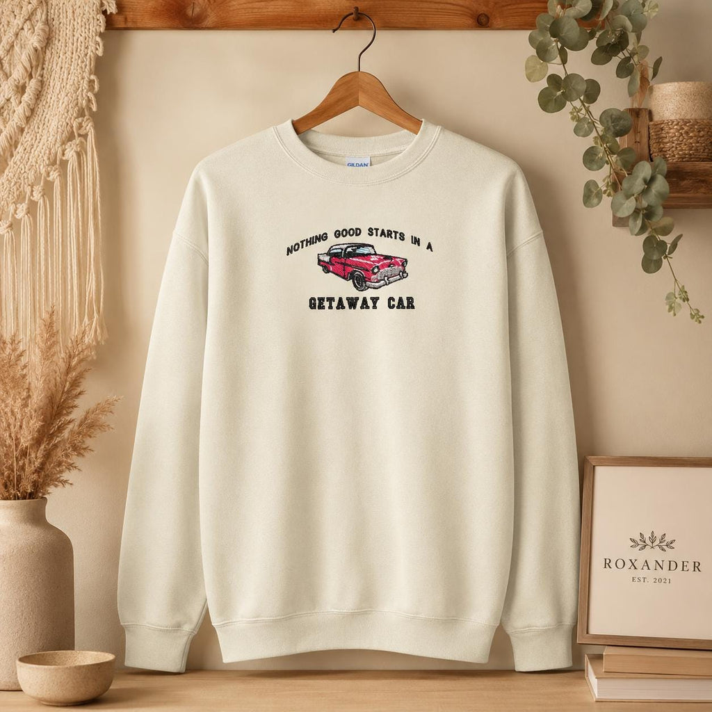 Getaway Car Embroidered Pullover Sweatshirt