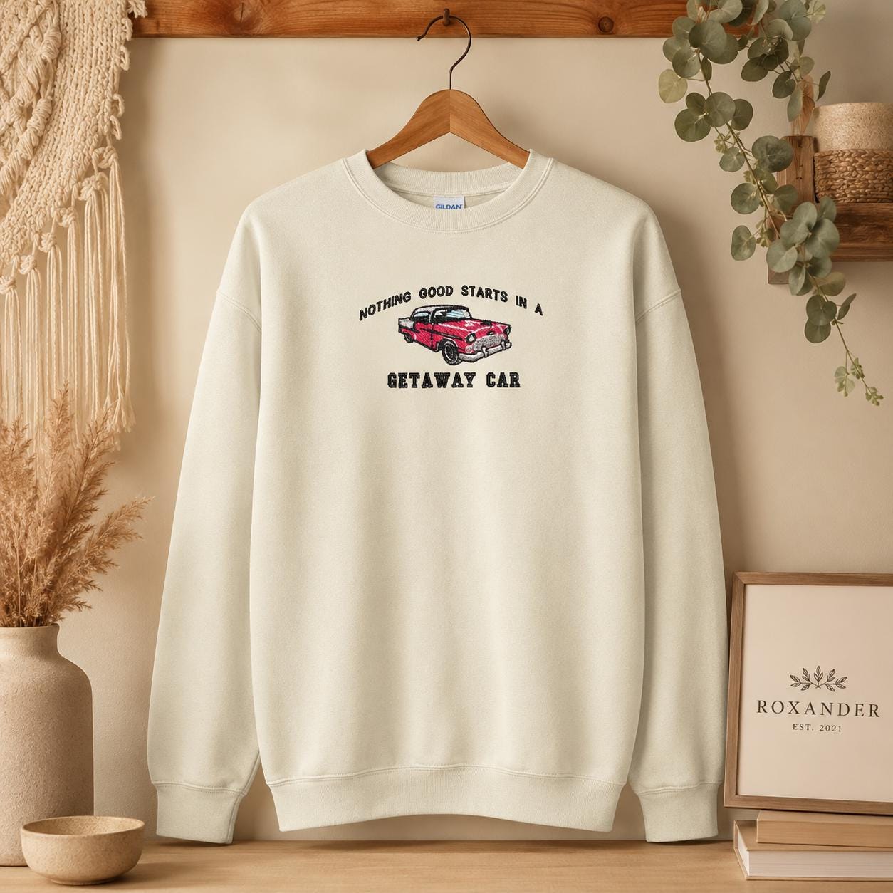 Getaway Car Embroidered Pullover Sweatshirt