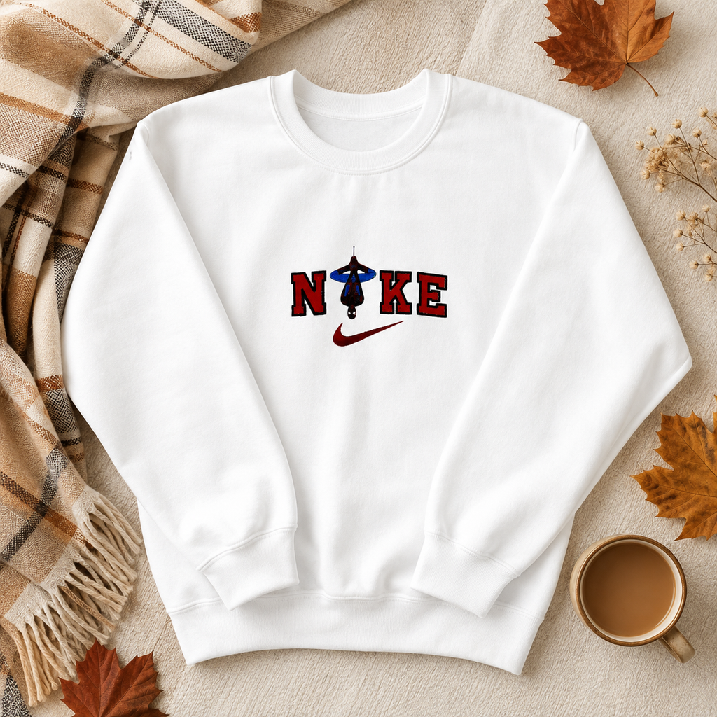 Spiderman Lettering Embroidered Sweater
