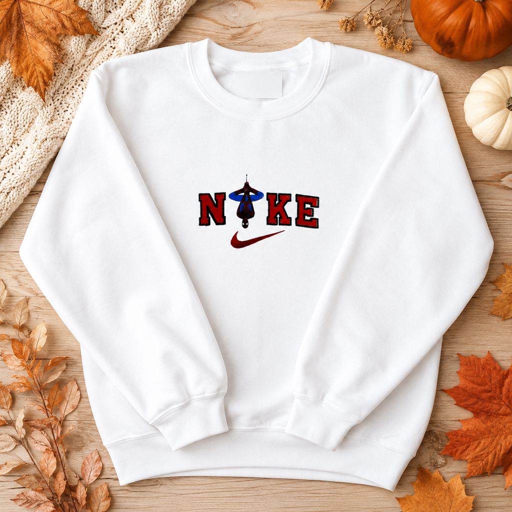 Spiderman Lettering Embroidered Sweater