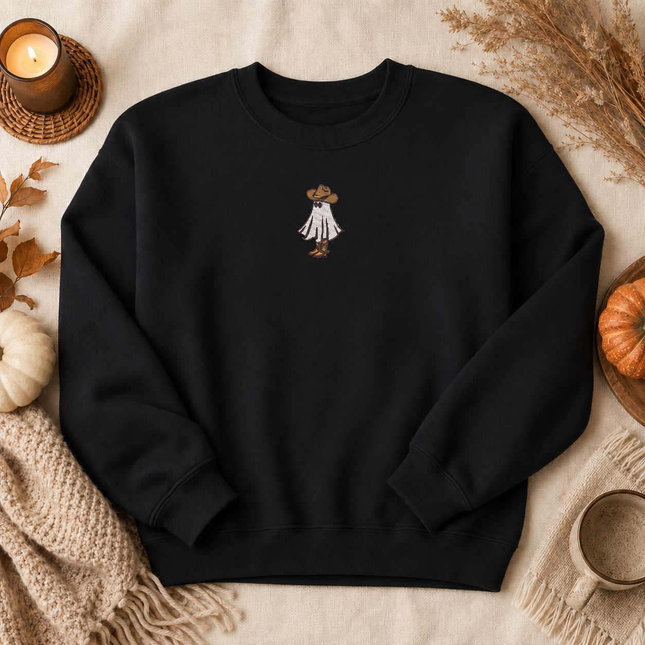 Customizable Ghost Embroidered Sweater