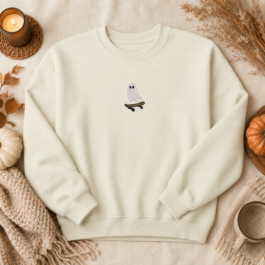 Customizable Ghost Embroidered Sweater