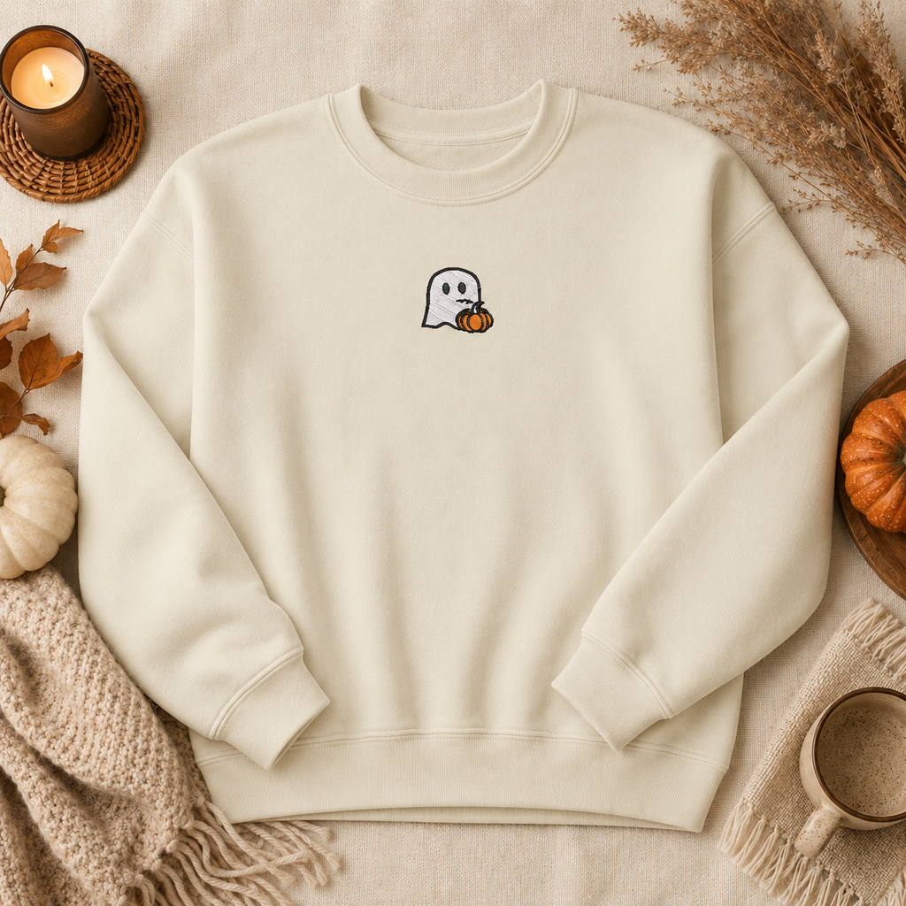 Customizable Ghost Embroidered Sweater