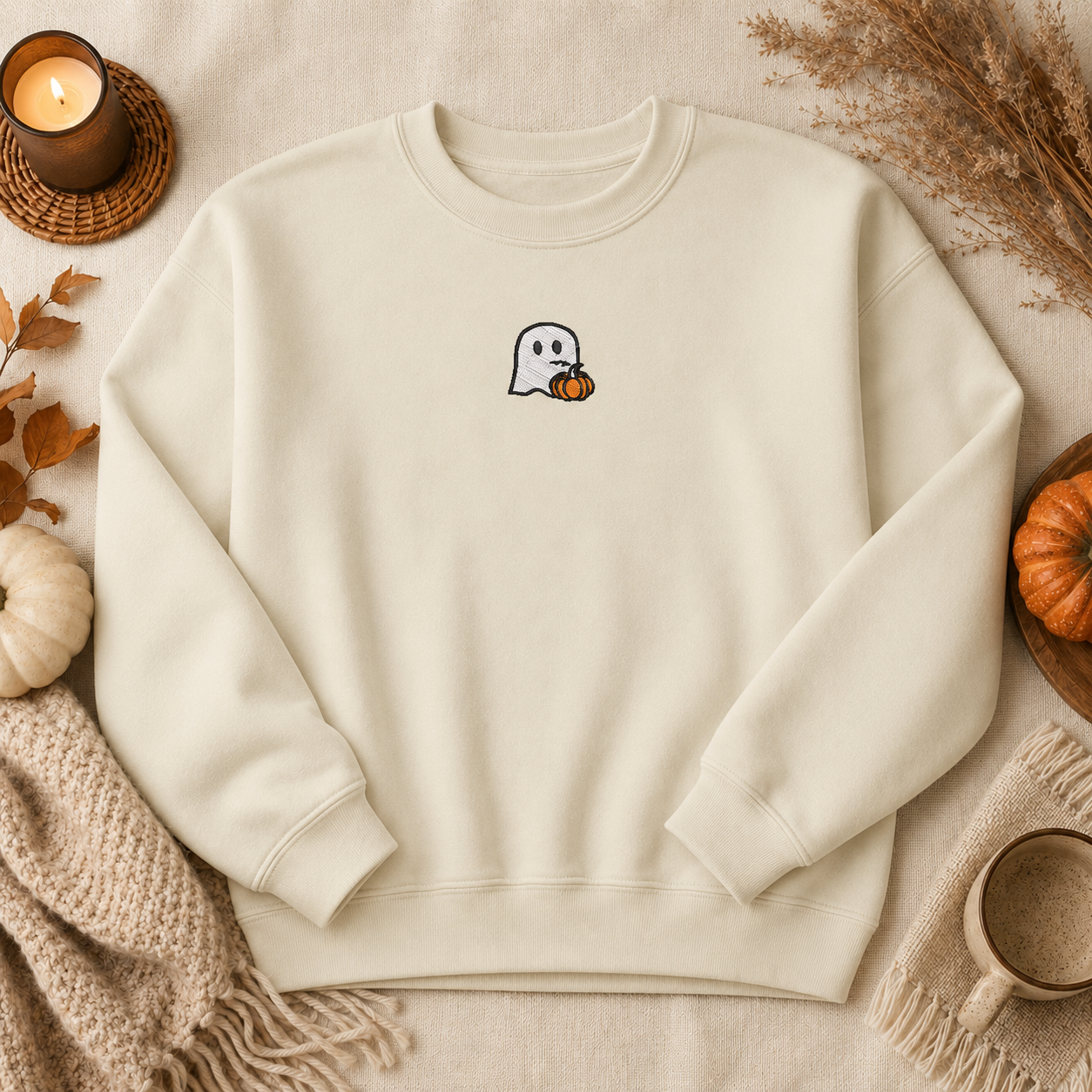 Customizable Ghost Embroidered Sweater