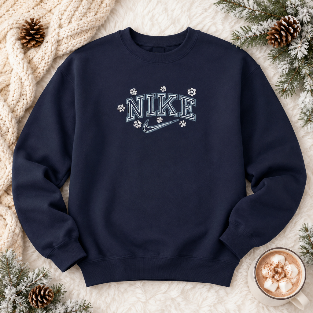 Winter College Lettering Embroidered Sweater