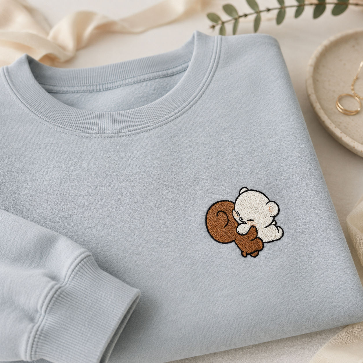 Milk & Mocha Bear Embroidered Sweater