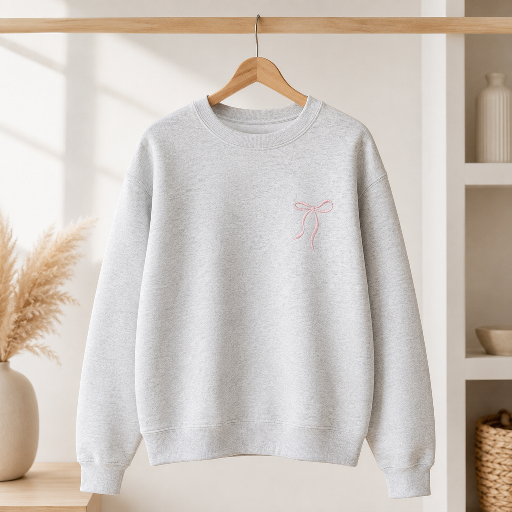 Beautiful Bow Embroidered Sweatshirt