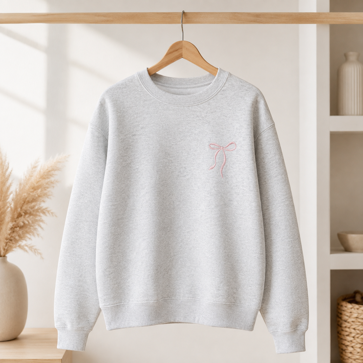 Beautiful Bow Embroidered Sweatshirt