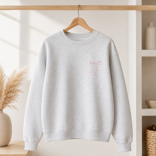 Beautiful Bow Embroidered Sweatshirt