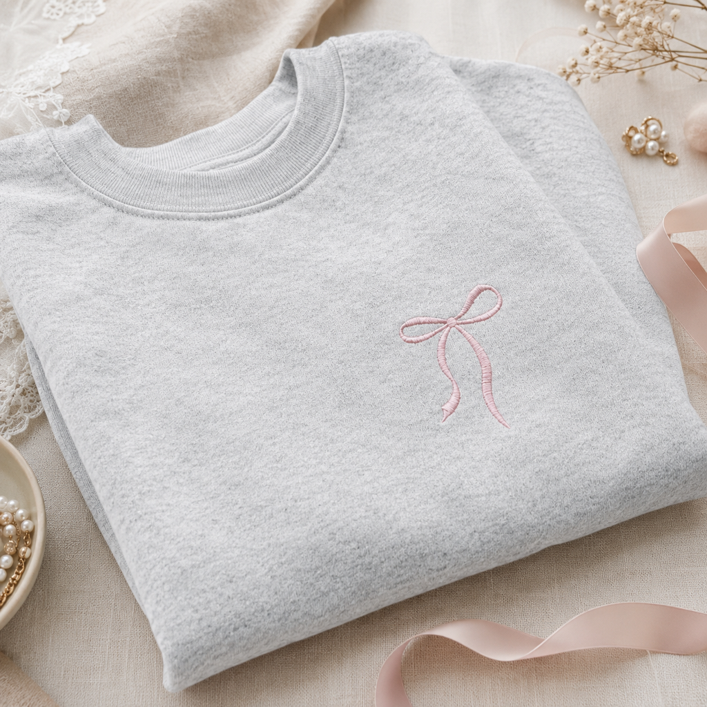 Beautiful Bow Embroidered Sweatshirt