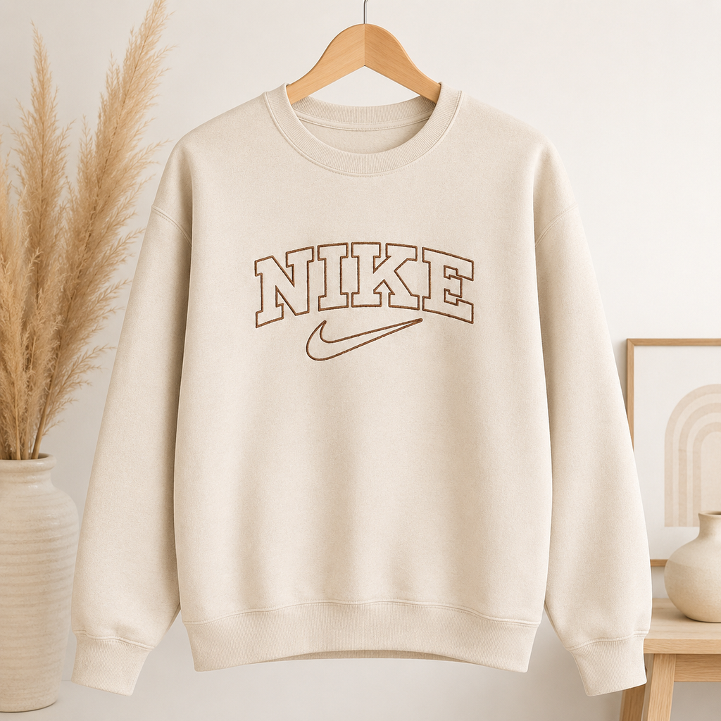 Vintage College Lettering Embroidered Sweater