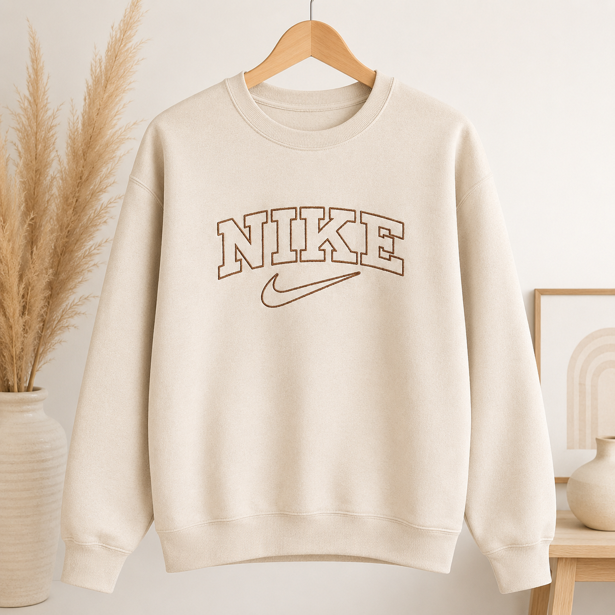 Vintage College Lettering Embroidered Sweater