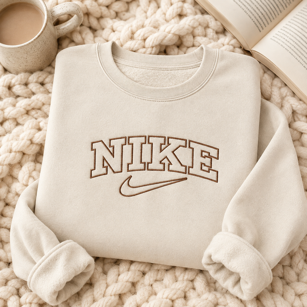 Vintage College Lettering Embroidered Sweater