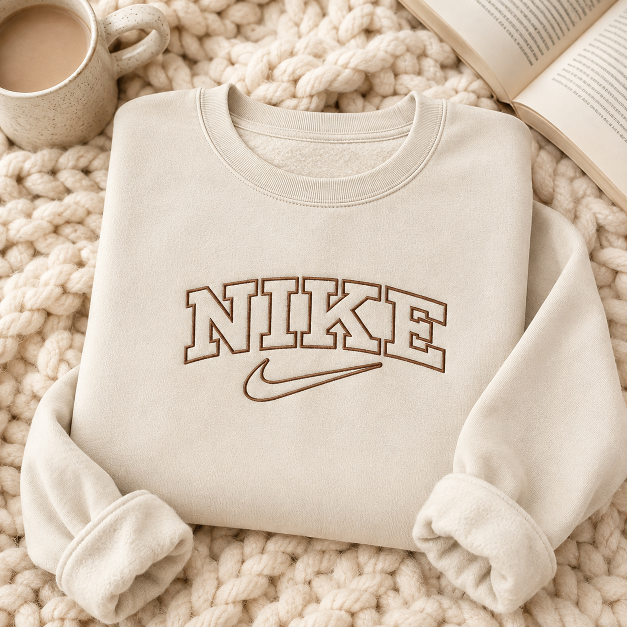 Vintage College Lettering Embroidered Sweater