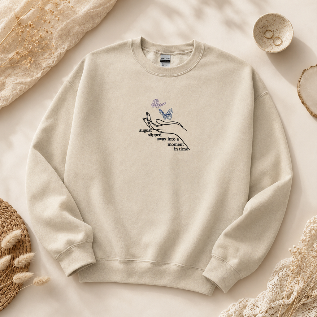 August Slipped Away Embroidered Pullover Sweatshirt
