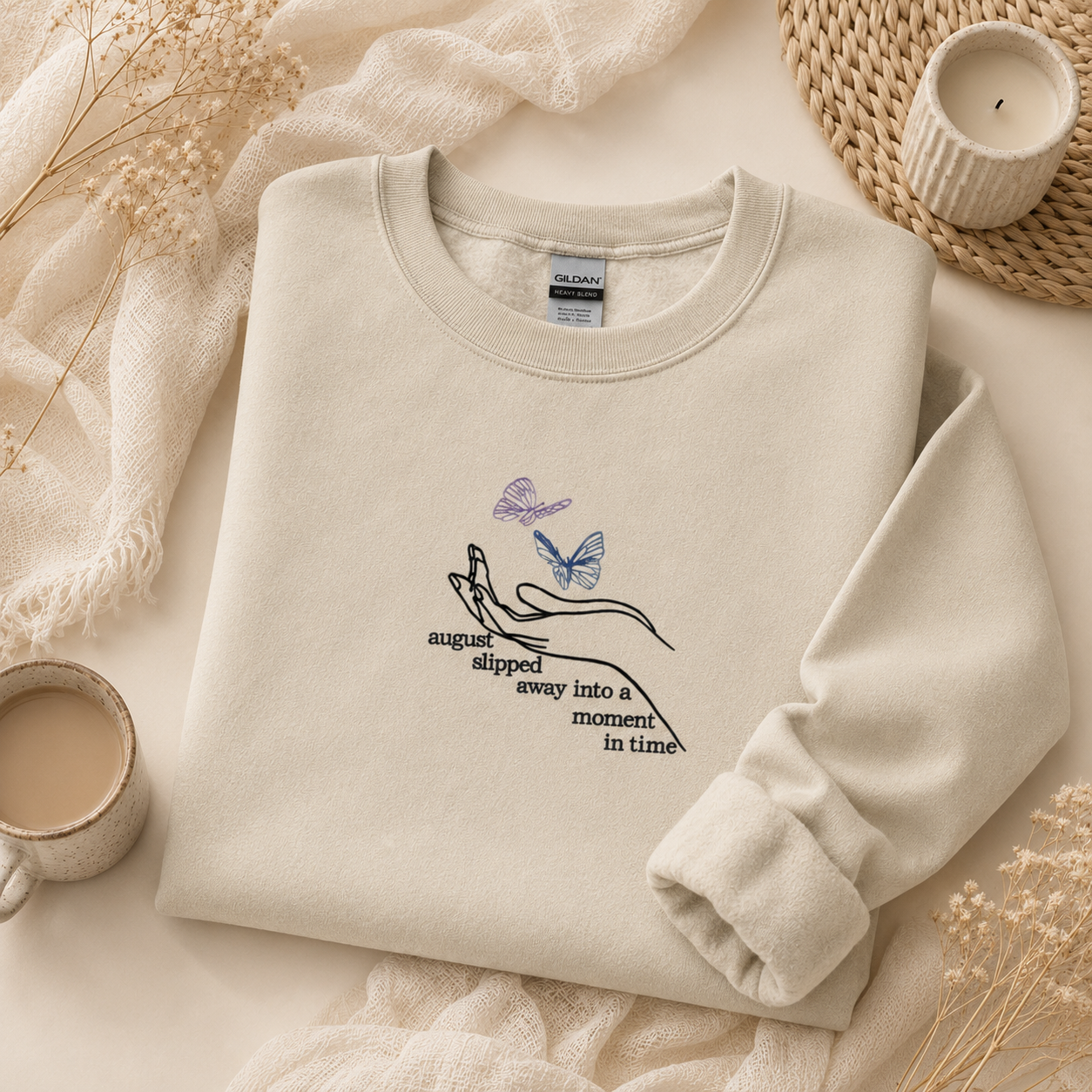 August Slipped Away Embroidered Pullover Sweatshirt