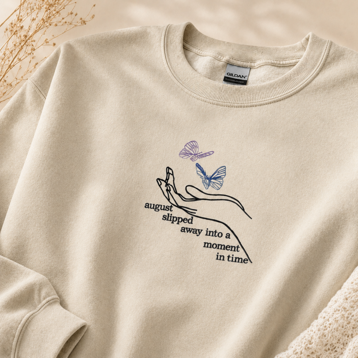 August Slipped Away Embroidered Pullover Sweatshirt