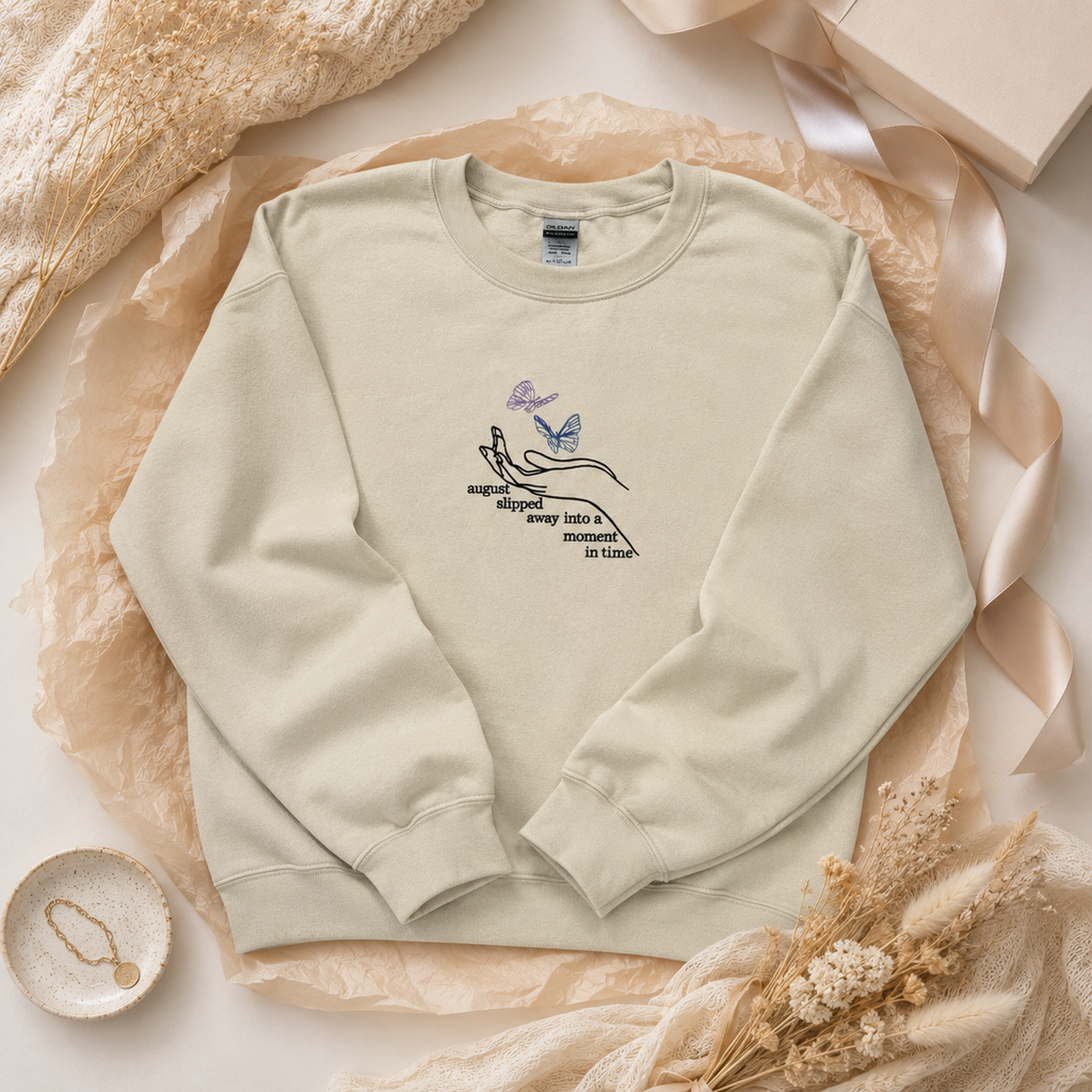 August Slipped Away Embroidered Pullover Sweatshirt