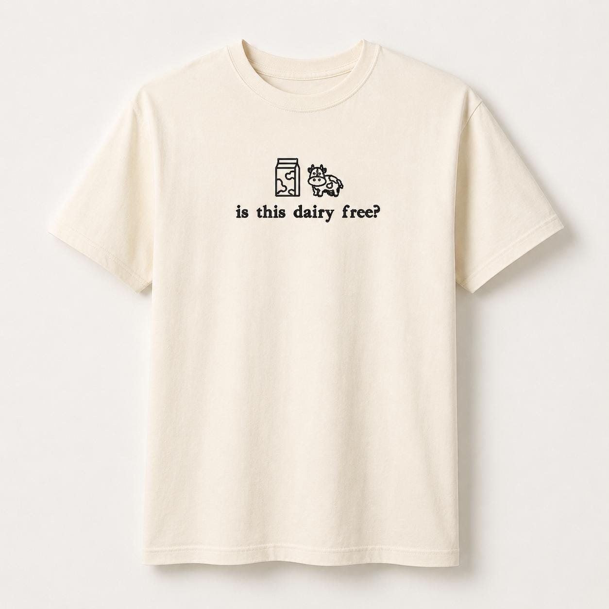 Is this Dairy Free? Embroidered Pullover Shirt
