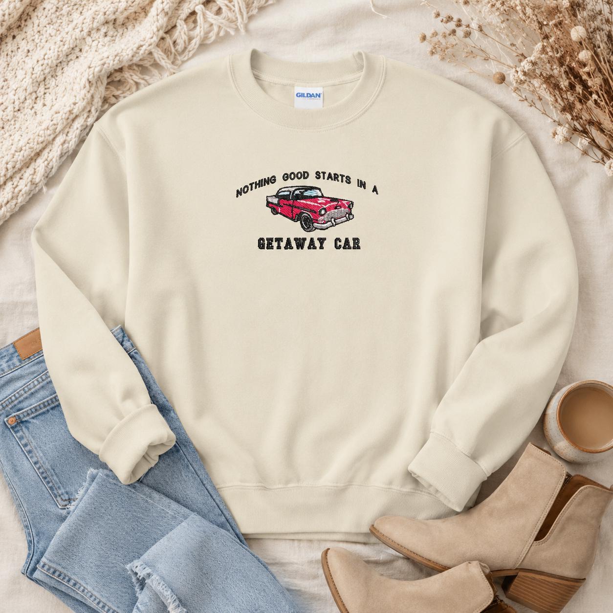 Getaway Car Embroidered Pullover Sweatshirt