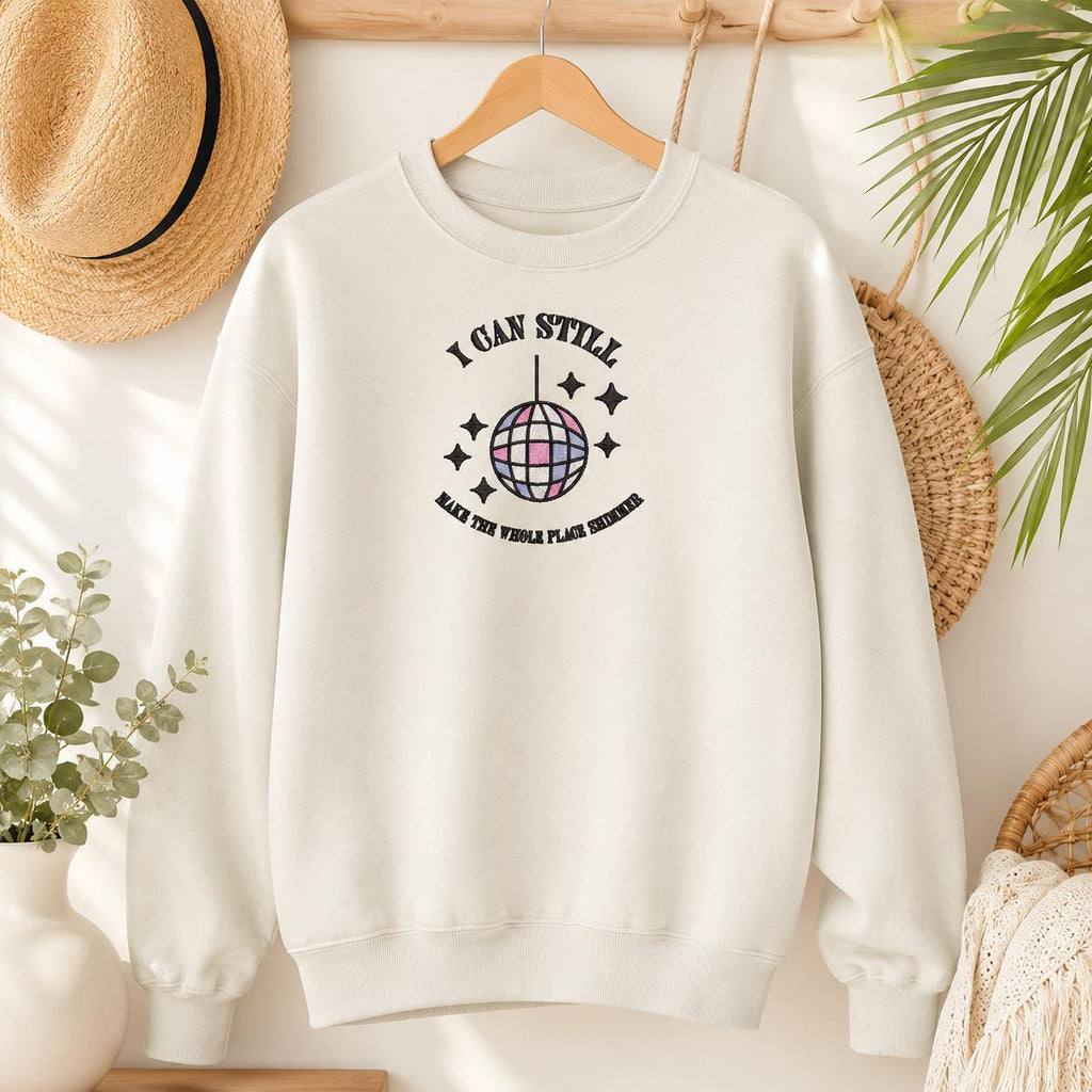 I can make the whole place Shimmer Embroidered Pullover Sweatshirt
