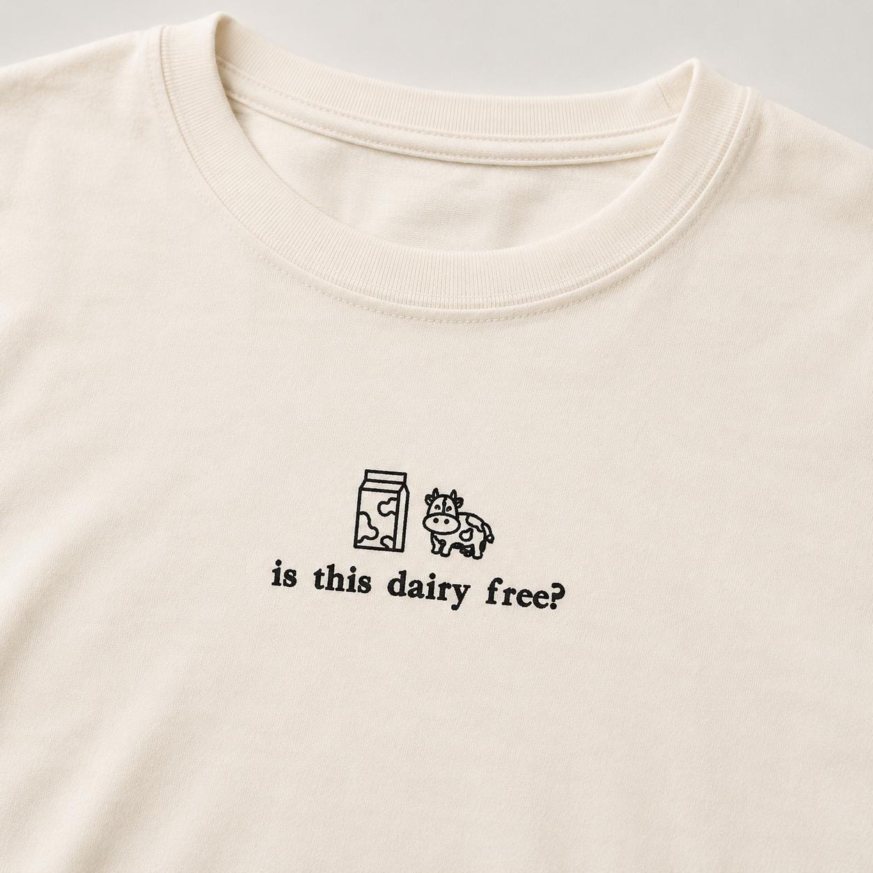 Is this Dairy Free? Embroidered Pullover Shirt
