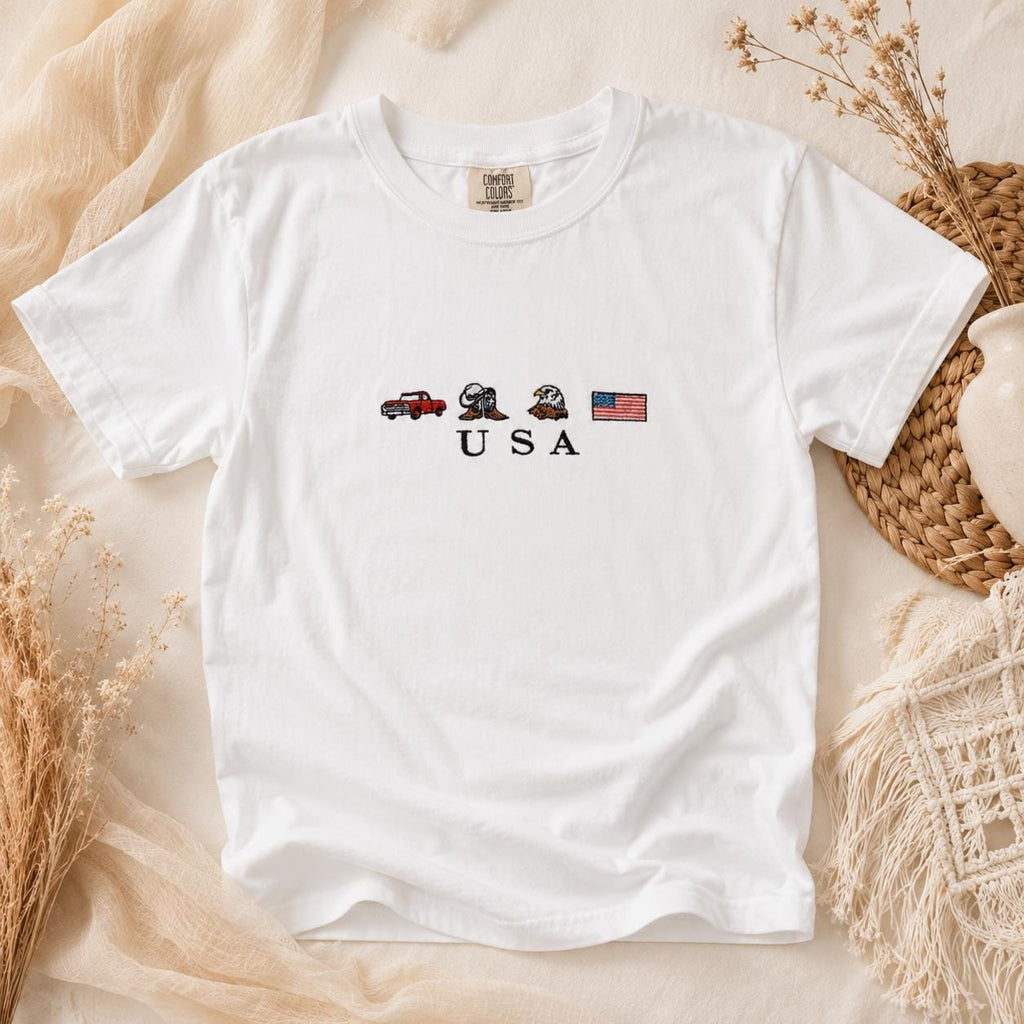 USA Icons Pullover Embroidered Shirt